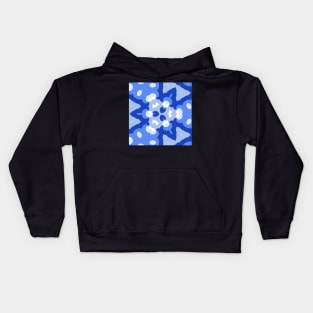 Kaleidoscope of Abstract Blue Triangle Kids Hoodie